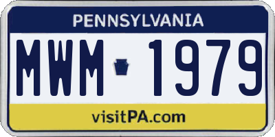 PA license plate MWM1979