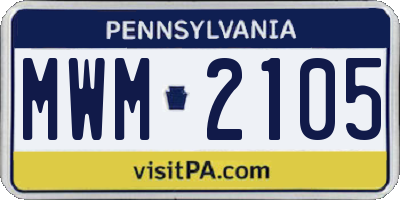 PA license plate MWM2105