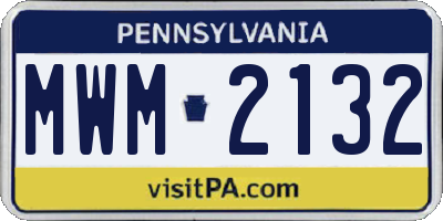 PA license plate MWM2132