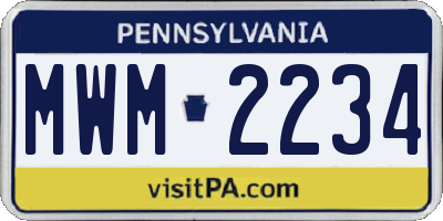 PA license plate MWM2234