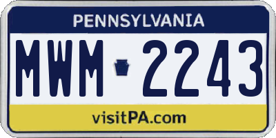 PA license plate MWM2243