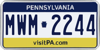 PA license plate MWM2244