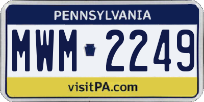 PA license plate MWM2249