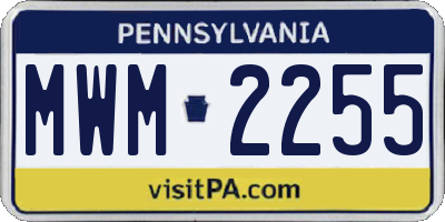 PA license plate MWM2255
