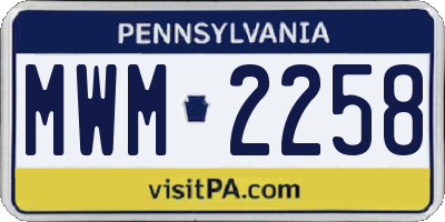 PA license plate MWM2258