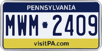 PA license plate MWM2409
