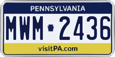 PA license plate MWM2436
