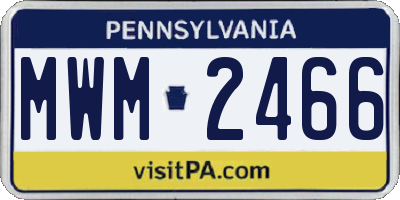 PA license plate MWM2466
