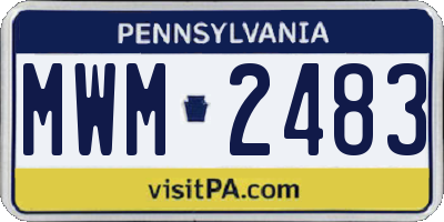 PA license plate MWM2483