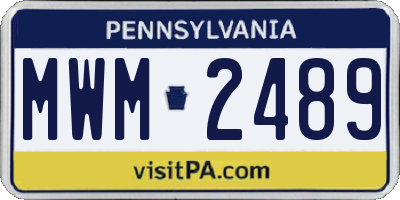 PA license plate MWM2489