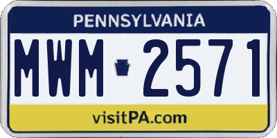 PA license plate MWM2571