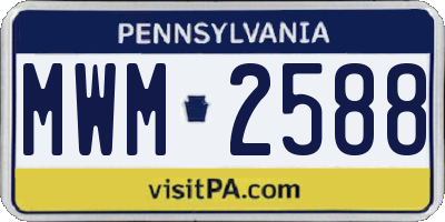 PA license plate MWM2588