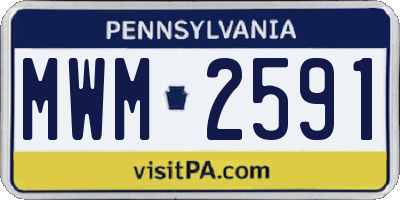 PA license plate MWM2591