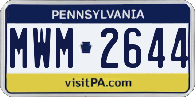 PA license plate MWM2644