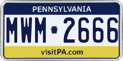 PA license plate MWM2666