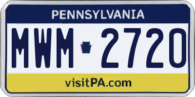 PA license plate MWM2720