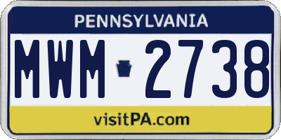 PA license plate MWM2738