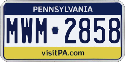 PA license plate MWM2858