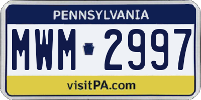PA license plate MWM2997