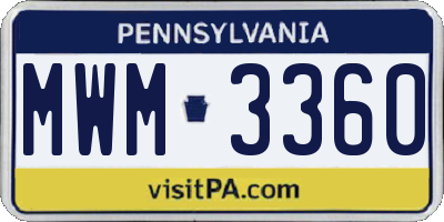 PA license plate MWM3360