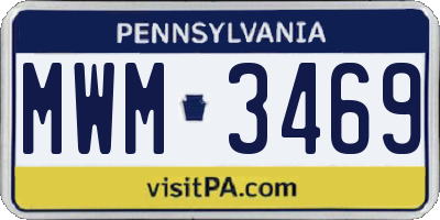 PA license plate MWM3469