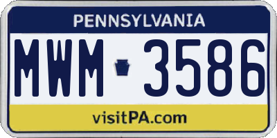 PA license plate MWM3586