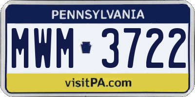 PA license plate MWM3722