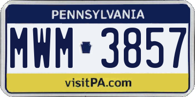 PA license plate MWM3857