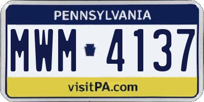 PA license plate MWM4137