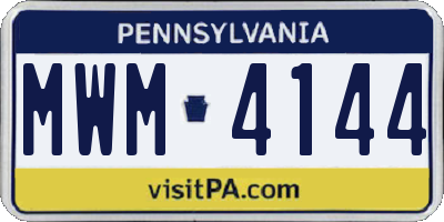 PA license plate MWM4144