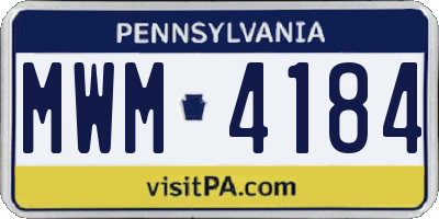 PA license plate MWM4184