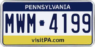 PA license plate MWM4199