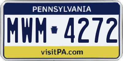 PA license plate MWM4272