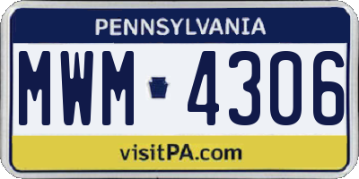 PA license plate MWM4306