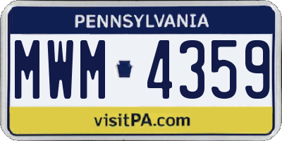 PA license plate MWM4359