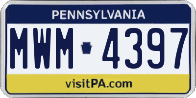 PA license plate MWM4397