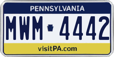 PA license plate MWM4442