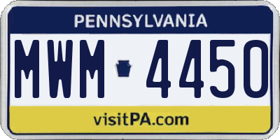 PA license plate MWM4450