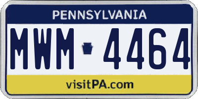 PA license plate MWM4464
