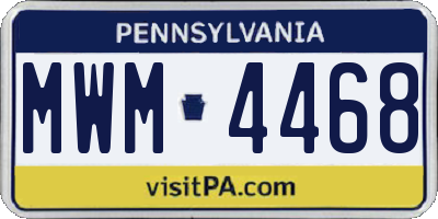 PA license plate MWM4468