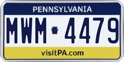 PA license plate MWM4479