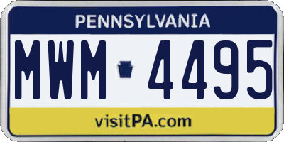 PA license plate MWM4495