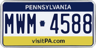 PA license plate MWM4588