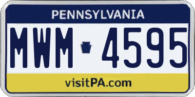 PA license plate MWM4595