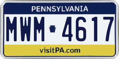 PA license plate MWM4617