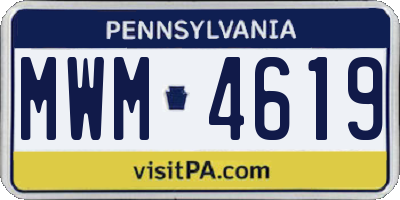 PA license plate MWM4619