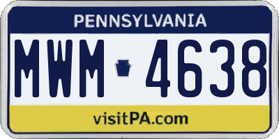 PA license plate MWM4638