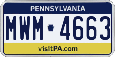 PA license plate MWM4663