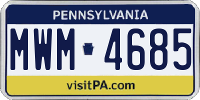 PA license plate MWM4685