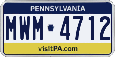 PA license plate MWM4712